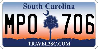 SC license plate MPO706