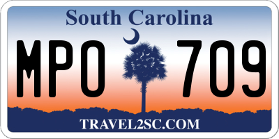 SC license plate MPO709