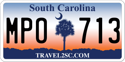 SC license plate MPO713