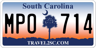 SC license plate MPO714