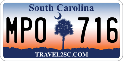 SC license plate MPO716