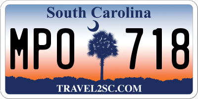 SC license plate MPO718