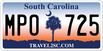 SC license plate MPO725
