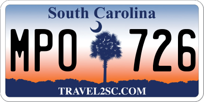 SC license plate MPO726