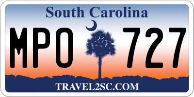 SC license plate MPO727
