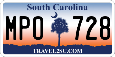 SC license plate MPO728
