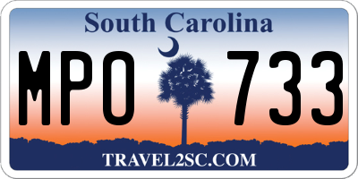 SC license plate MPO733