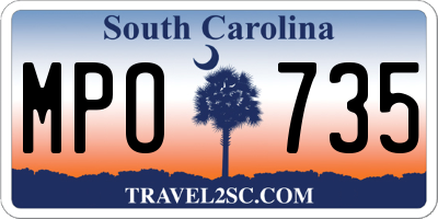 SC license plate MPO735
