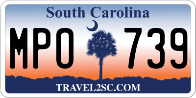 SC license plate MPO739