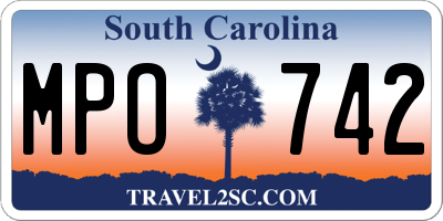 SC license plate MPO742