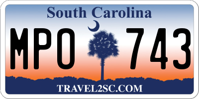 SC license plate MPO743