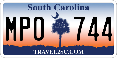 SC license plate MPO744