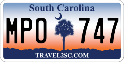 SC license plate MPO747