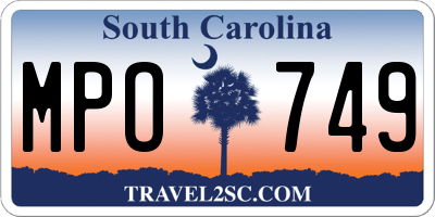 SC license plate MPO749