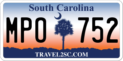 SC license plate MPO752