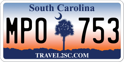 SC license plate MPO753