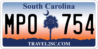 SC license plate MPO754