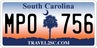 SC license plate MPO756
