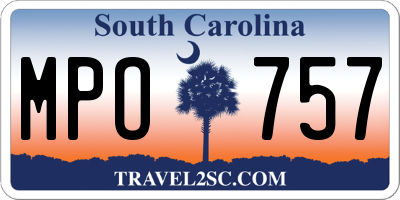 SC license plate MPO757