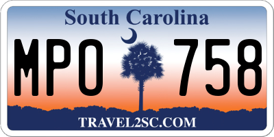 SC license plate MPO758