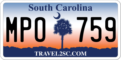 SC license plate MPO759