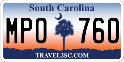 SC license plate MPO760