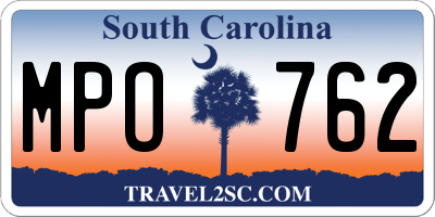 SC license plate MPO762