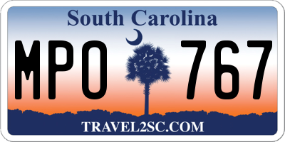 SC license plate MPO767
