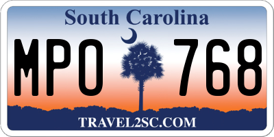 SC license plate MPO768