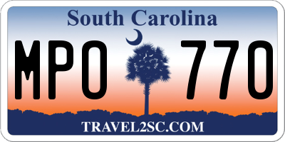 SC license plate MPO770