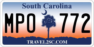 SC license plate MPO772