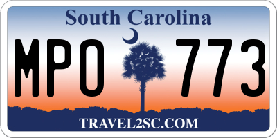 SC license plate MPO773