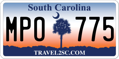 SC license plate MPO775