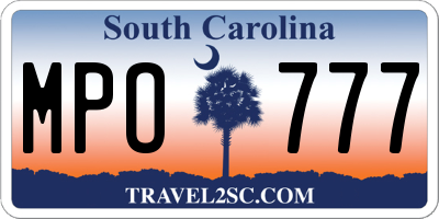 SC license plate MPO777
