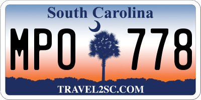 SC license plate MPO778