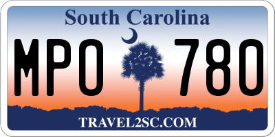 SC license plate MPO780