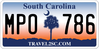 SC license plate MPO786