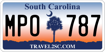 SC license plate MPO787