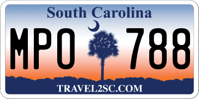 SC license plate MPO788