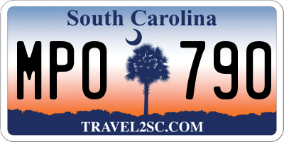 SC license plate MPO790