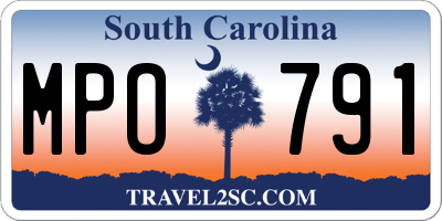 SC license plate MPO791