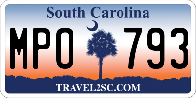 SC license plate MPO793