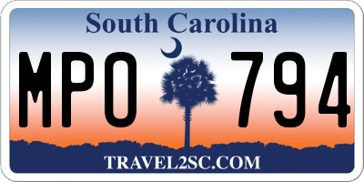 SC license plate MPO794