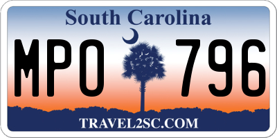 SC license plate MPO796