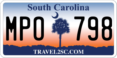 SC license plate MPO798