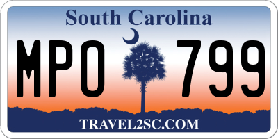 SC license plate MPO799