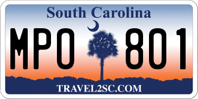 SC license plate MPO801