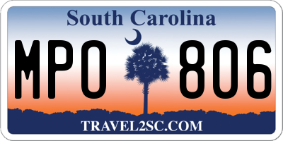 SC license plate MPO806