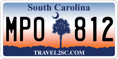 SC license plate MPO812