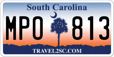 SC license plate MPO813